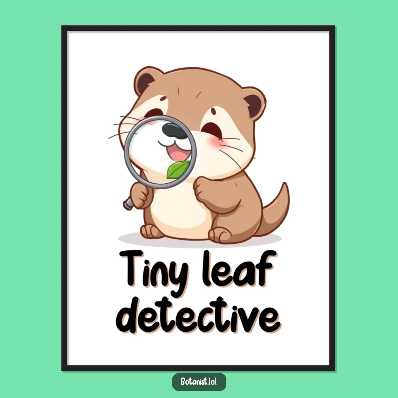Funny Otter Digital Art: Curious Investigator - Instant Nature Humor Decor