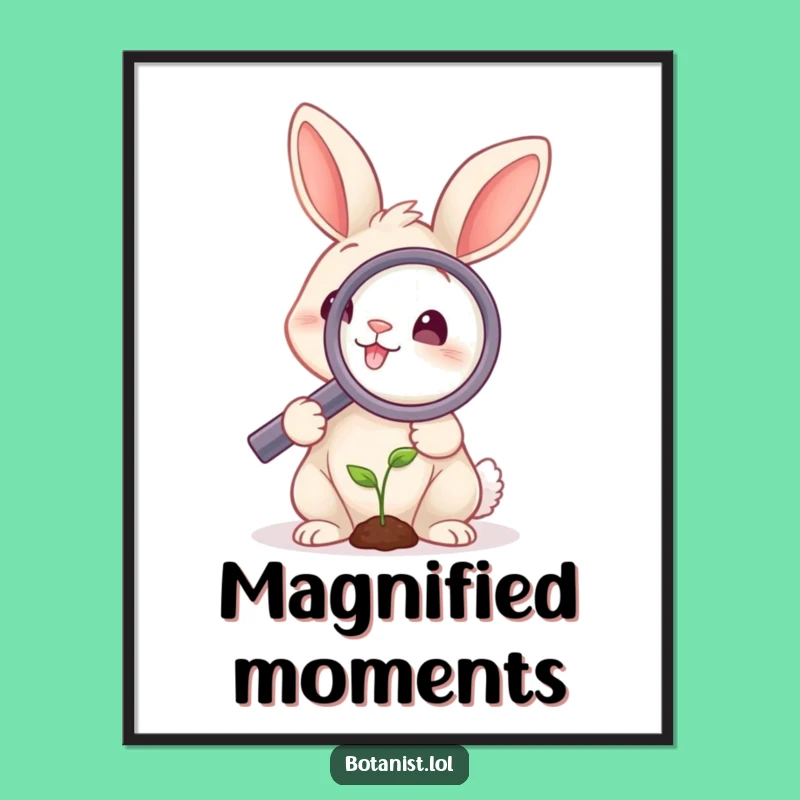 Funny Rabbit Magnifying Digital Art: Instant Whimsical Decor!