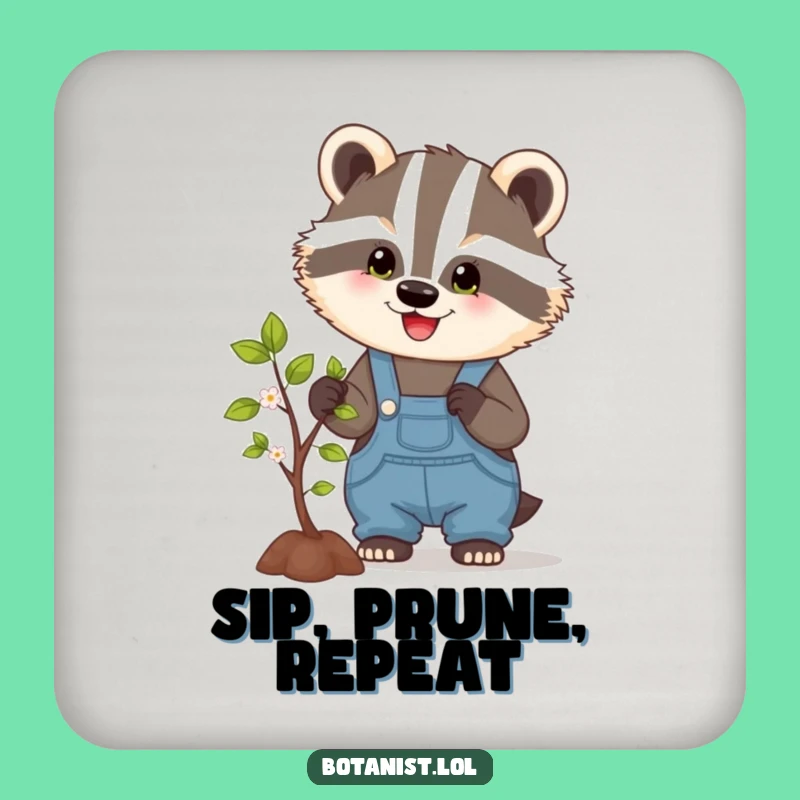 Funny Badger Drink Coaster - Protect Surfaces with Garden Humor, Fun Gift