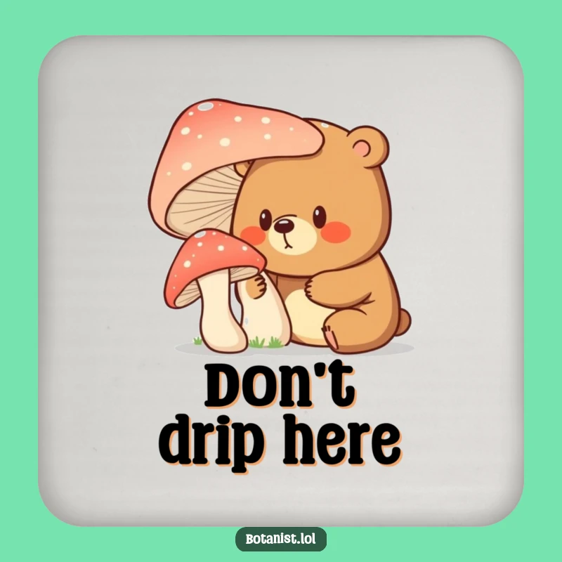 Funny Bear Mushroom Coasters - Protect Surfaces with Whimsical Art