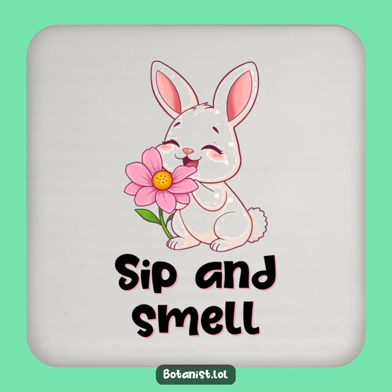 Funny Bunny Flower Coaster Set: Protect Furniture with Humor