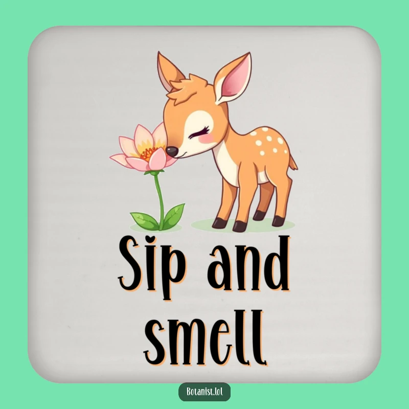 Funny Deer Nature Drink Coaster: Protect Surfaces with a Gentle Deer!