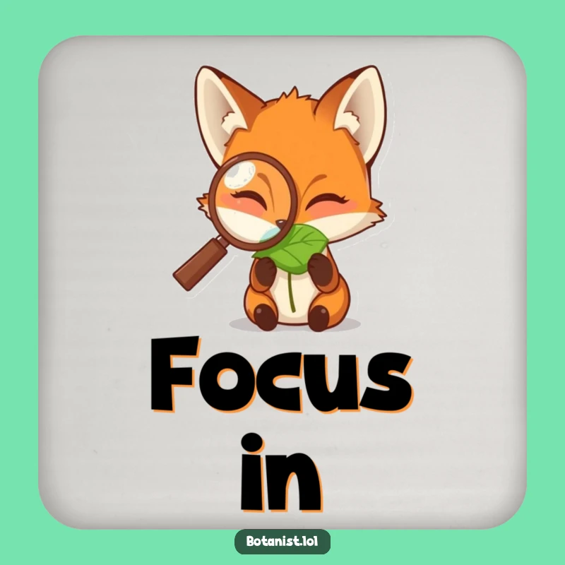 Funny Fox Magnifying Glass Drink Coaster: Protect Surfaces with Hilarious Detail!
