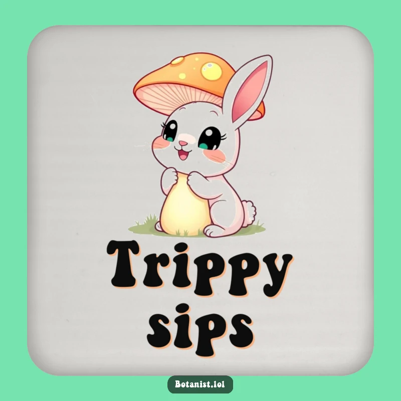 Funny Rabbit Mushroom Coaster: Protect Surfaces with Magic!