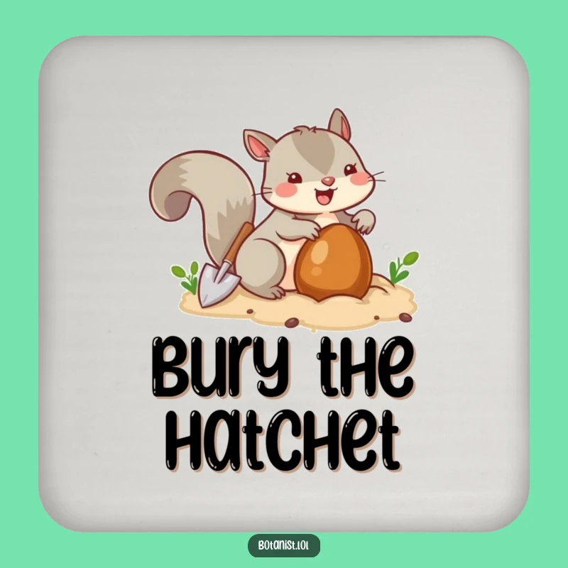 Funny Squirrel Burying Drink Coaster - Protect Surfaces with this Nutty Critter's Charm Gift