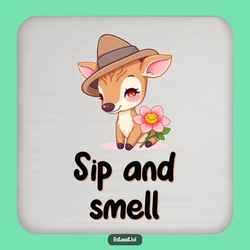 Funny Deer with Hat Coasters - Protect Surfaces with Whimsical Art