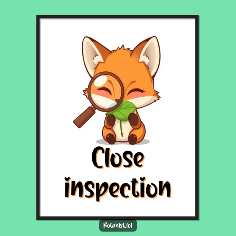 Funny Fox Magnifying Glass Poster: Bring Curiosity and Humor to Your Walls!