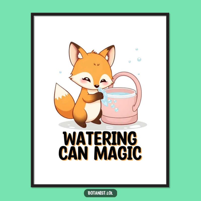 Funny Fox Poster: Bubbly Bath Art - Humorous Animal Decor Gift