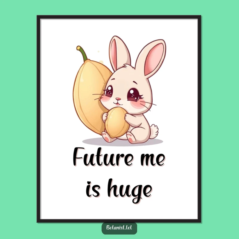 Funny Curious Rabbit Poster - Enchanting Wall Art and Hilarious Gift Idea