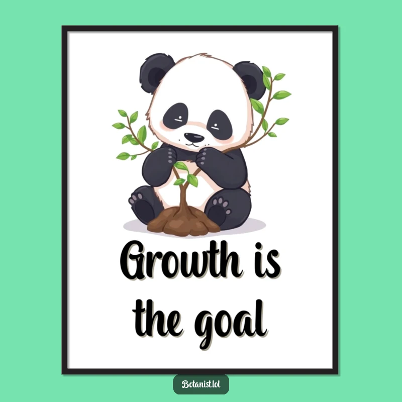 Funny Panda Repotting Poster: Bring Zen Garden Vibes to Your Walls, Peaceful Art