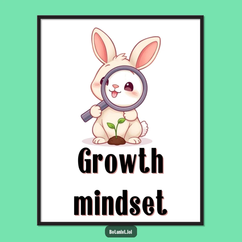 Funny Rabbit Magnifying Poster: Whimsical Wall Art Gift!