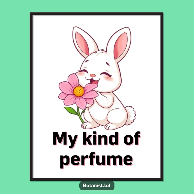 Funny Bunny Flower Poster: Bring Hilarious Garden Vibes Home