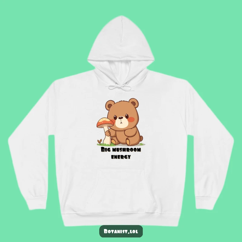 Funny Surprised Bear Mushroom Hoodie - Cozy Comfort for Your Next Forest Adventure