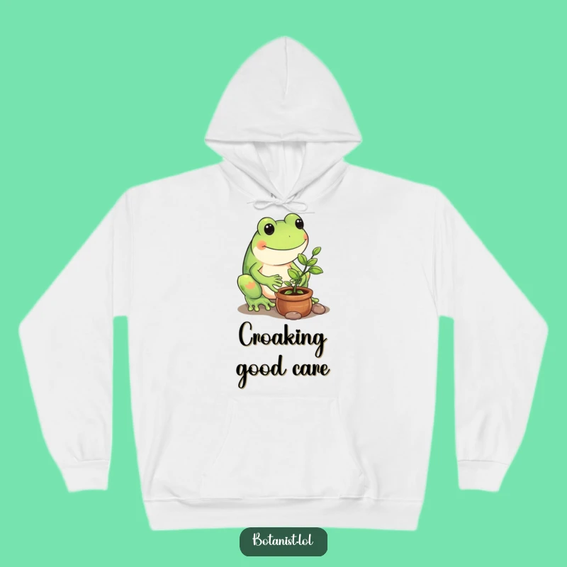 Funny Frog Gardener Hoodie - Cozy Nature Companion Funny Gift