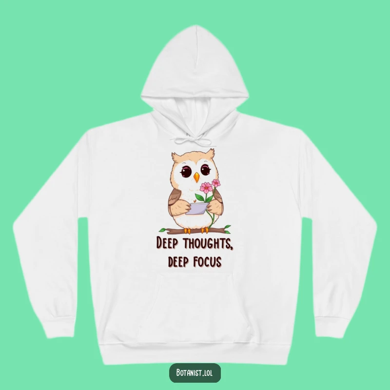 Funny Curious Owl Hoodie - Cozy Artistic Sketching Design, Perfect Warm Gift