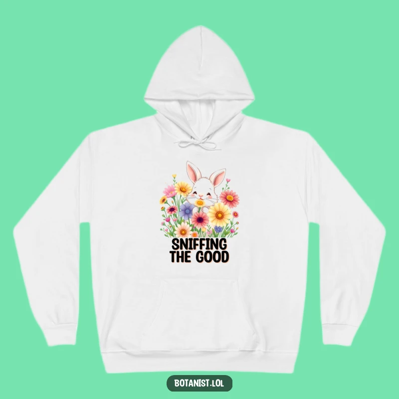 Funny Bunny Flower Hoodie - Cozy and Cheerful Spring Gift
