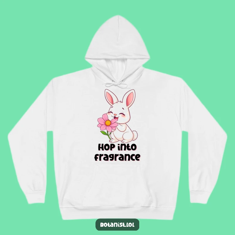 Funny Giggling Bunny Hoodie: Cozy Comfort with a Hilarious Floral Twist