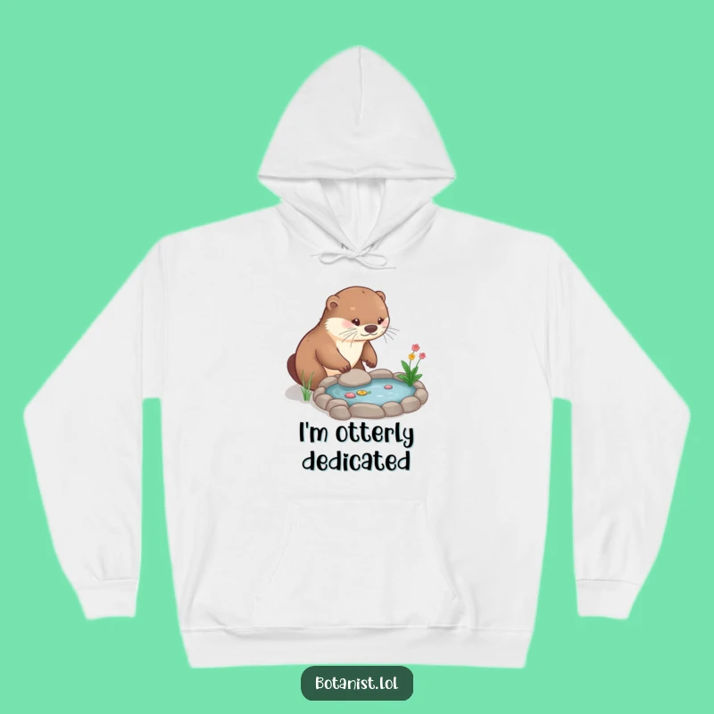 Funny Otter Gardener Hoodie: Cozy Parka with a Playful Otter and Mini Pond!