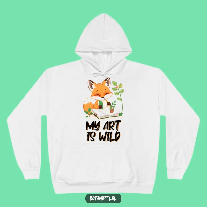Funny Fox Sketching Hoodie: Cozy Cartoon Comfort Gift!
