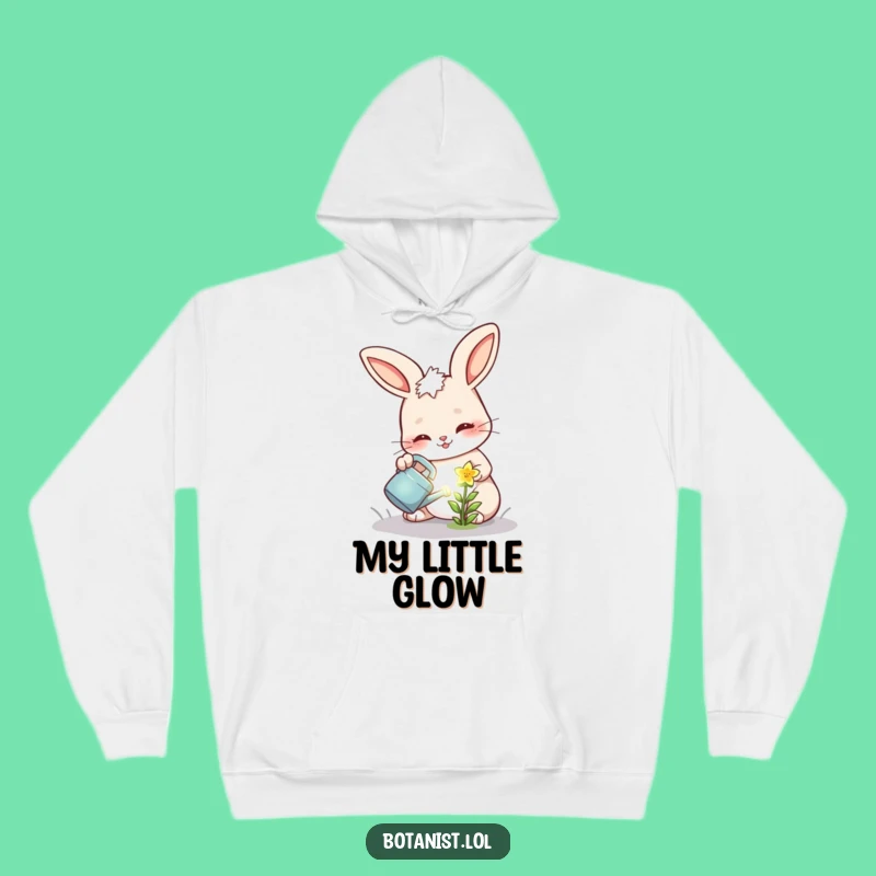Funny Bunny Flower Hoodie: Cozy Gardener's Charm - Warm Funny Gift Sweatshirt