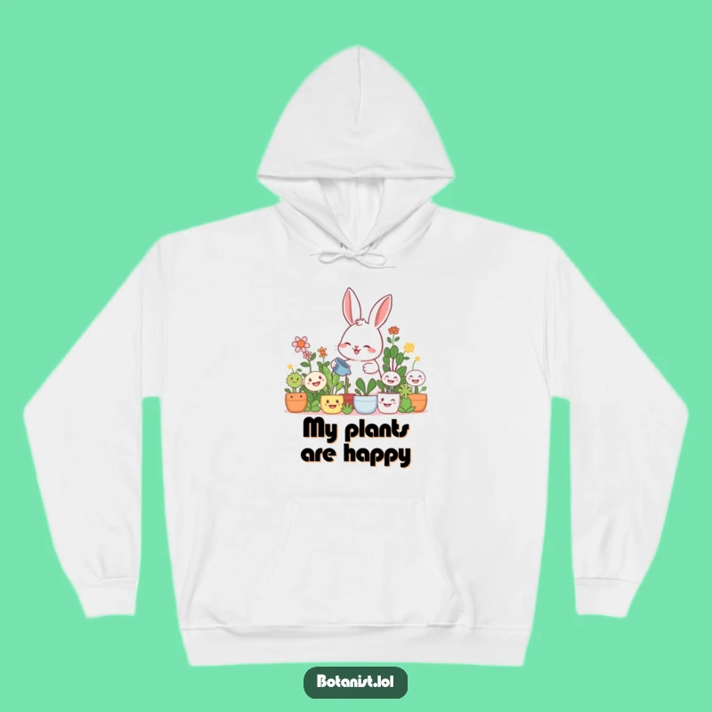 Funny Rabbit Gardener Hoodie: Cozy Up with a Giggling Gardener!