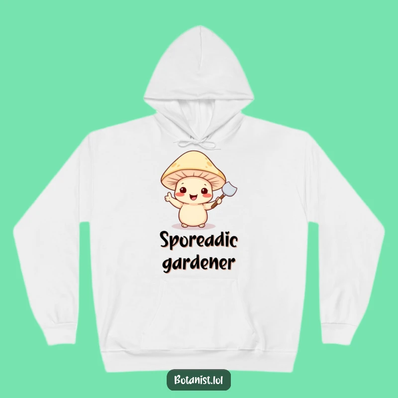 Funny Cheerful Mushroom Hoodie - Cozy Garden Companion Funny Gift