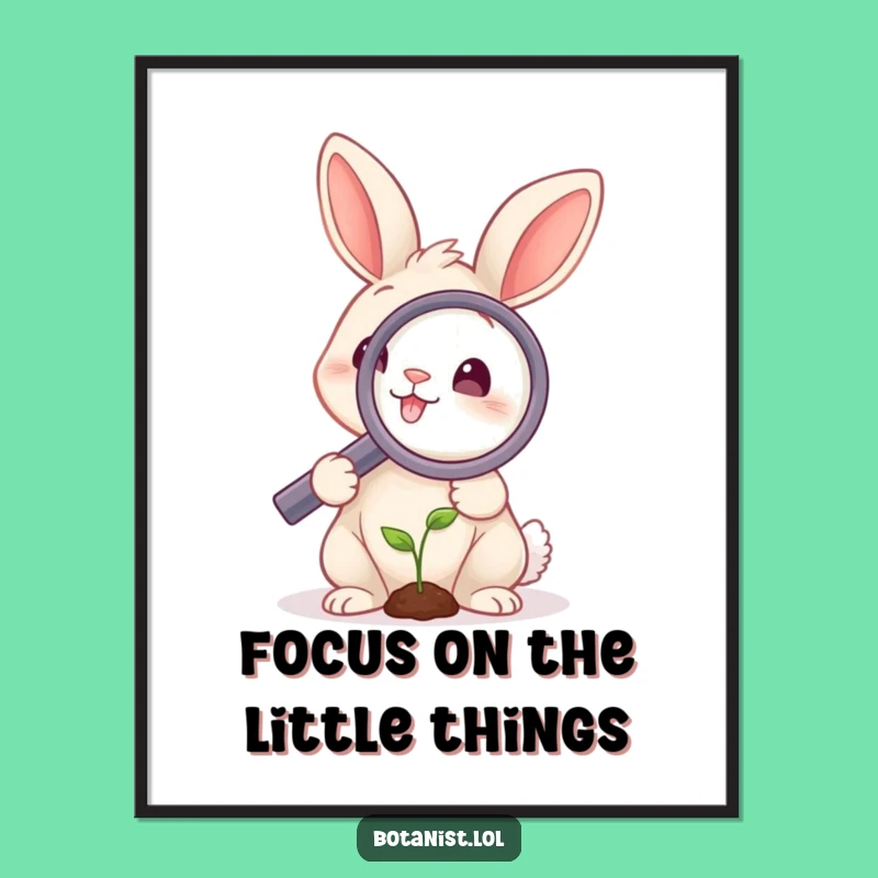 Funny Free Printable Wall Art: Rabbit Sprout Observation, Quirky Decor Download