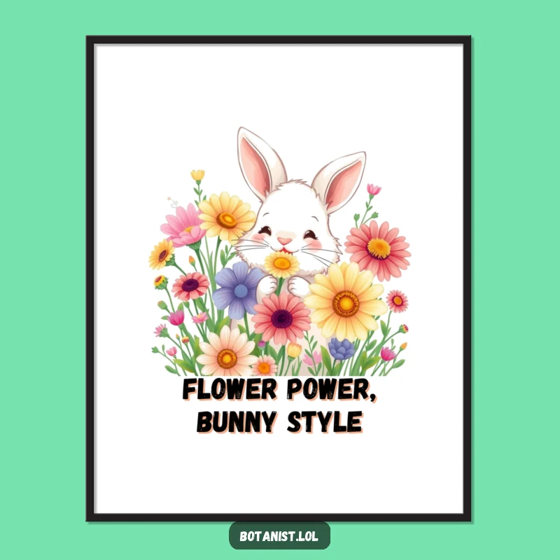 Free Printable Bunny Wildflower Wall Art: Funny Downloadable Decor for Spring Lovers
