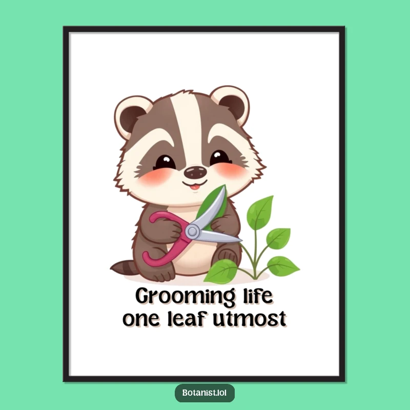 Free Printable Wall Art: Badger Garden Serenity, Downloadable Calm Decor