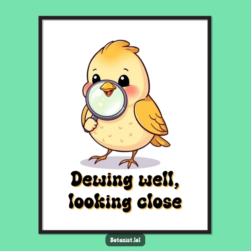 Free Printable Wall Art: Bird's Dewdrop Study, Downloadable Curious Decor