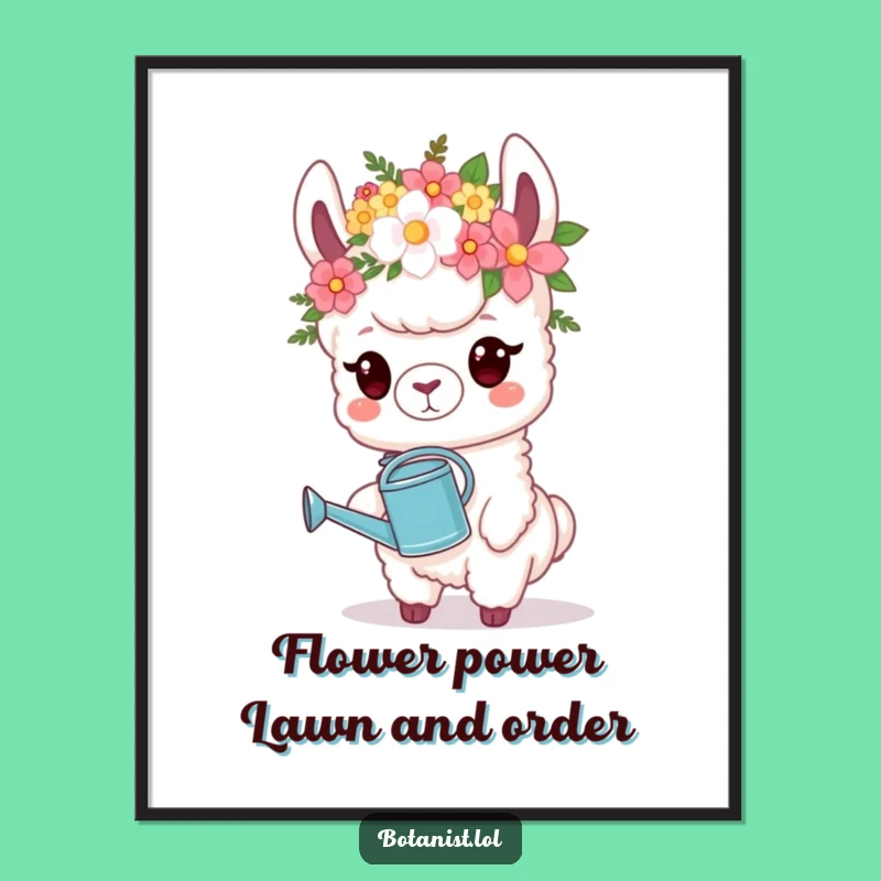 Free Printable Wall Art: Llama Bloom Queen - Funny Downloadable Decor