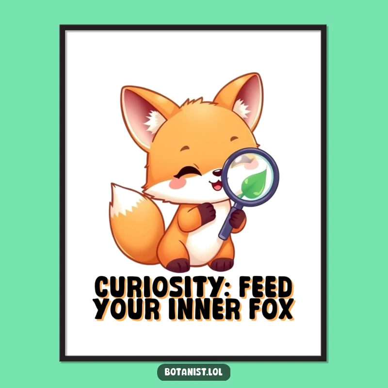 Funny Free Printable Fox Wall Art: Nature Explorer Decor Downloadable