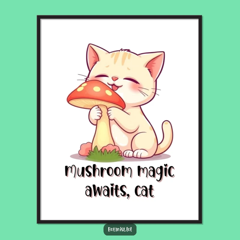 Free Printable Cat Mushroom Wall Art: Funny Downloadable Decor for Whimsical Homes