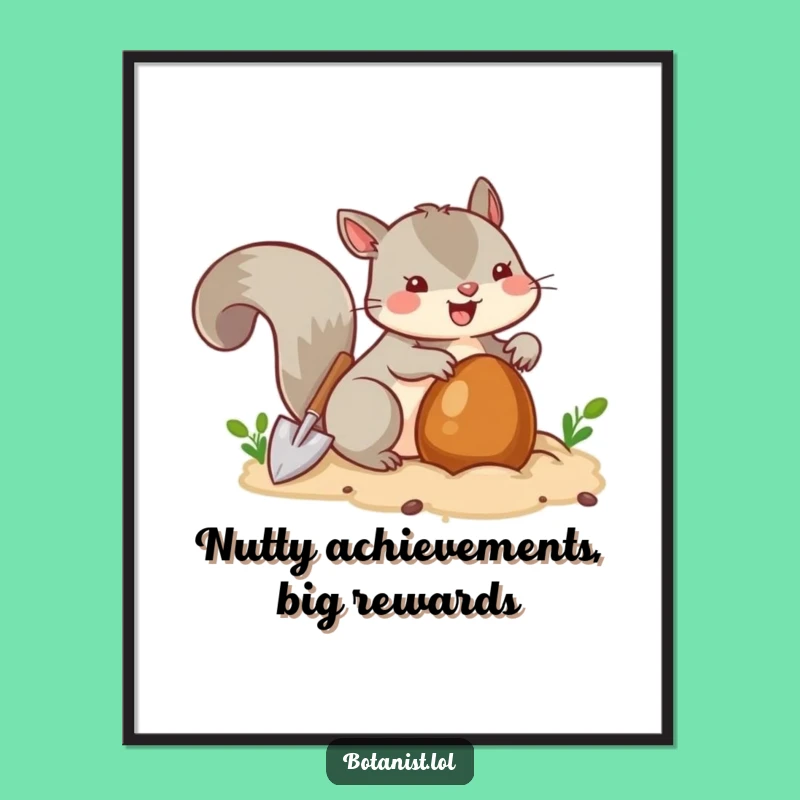 Free Printable Wall Art: Squirrel's Nutty Stash, Downloadable Whimsical Decor