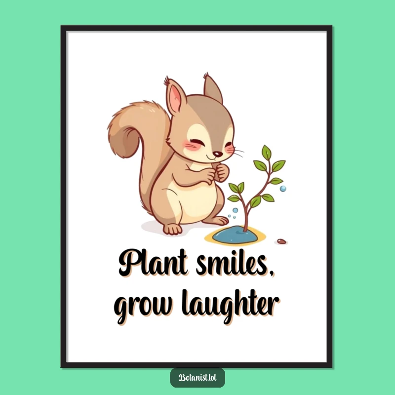Free Printable Squirrel Sapling Art - Funny Downloadable Wall Decor