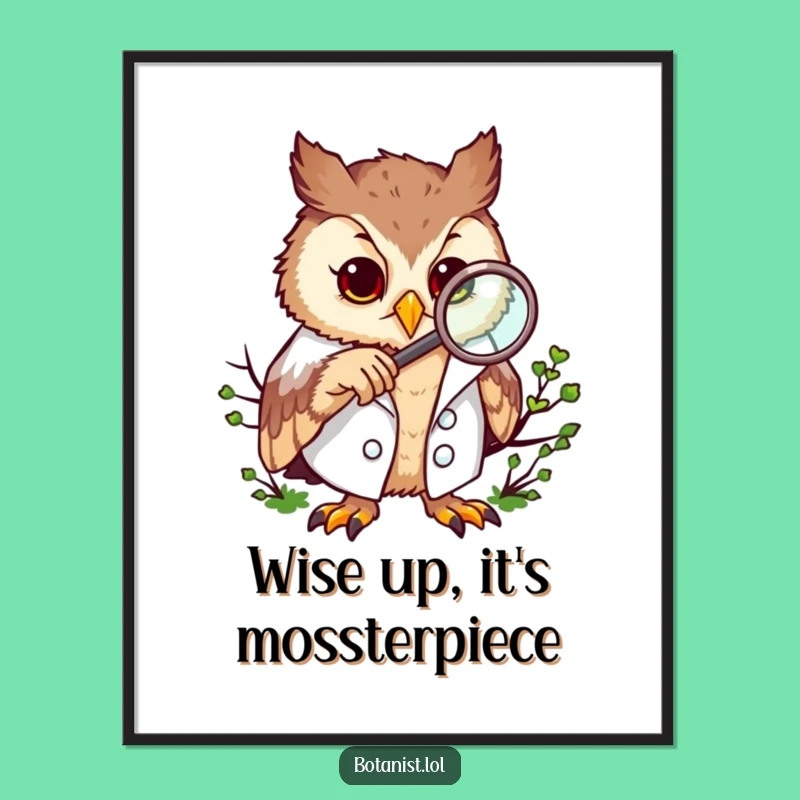 Free Printable Wall Art: Curious Owl, Downloadable Science Humor Decor