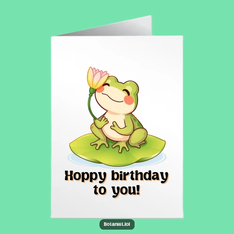 Free Printable Frog Lilypad Birthday Card - Funny Downloadable Gift