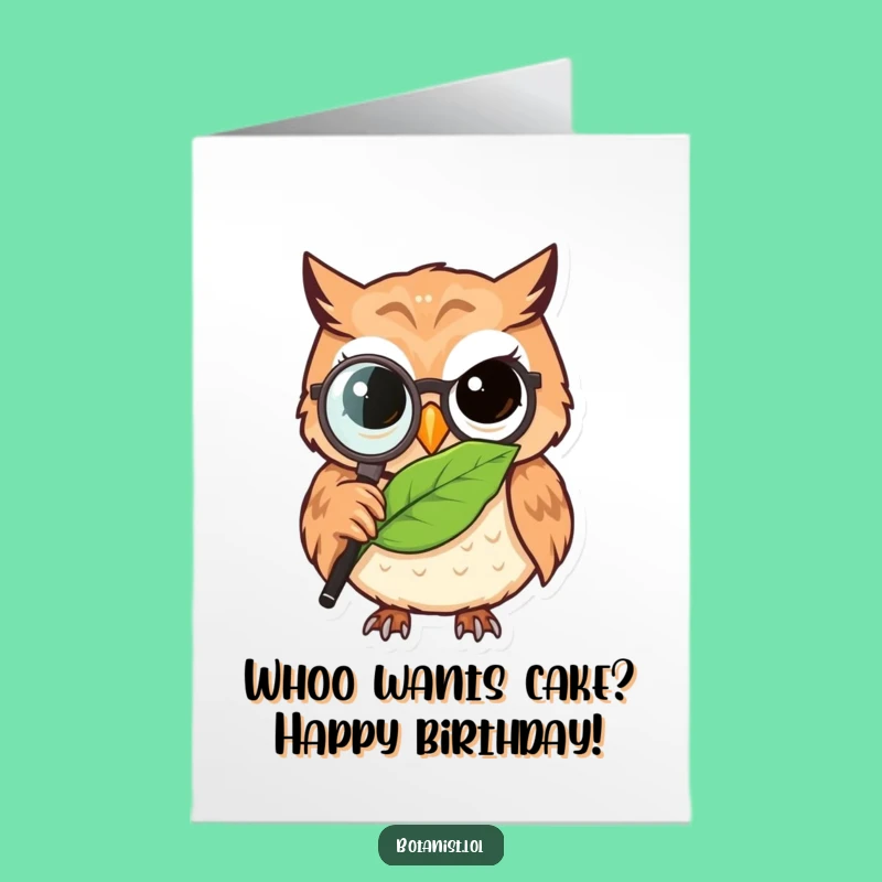 Free Printable Owl Birthday Card: Funny Scholar for an Intellectual Celebration