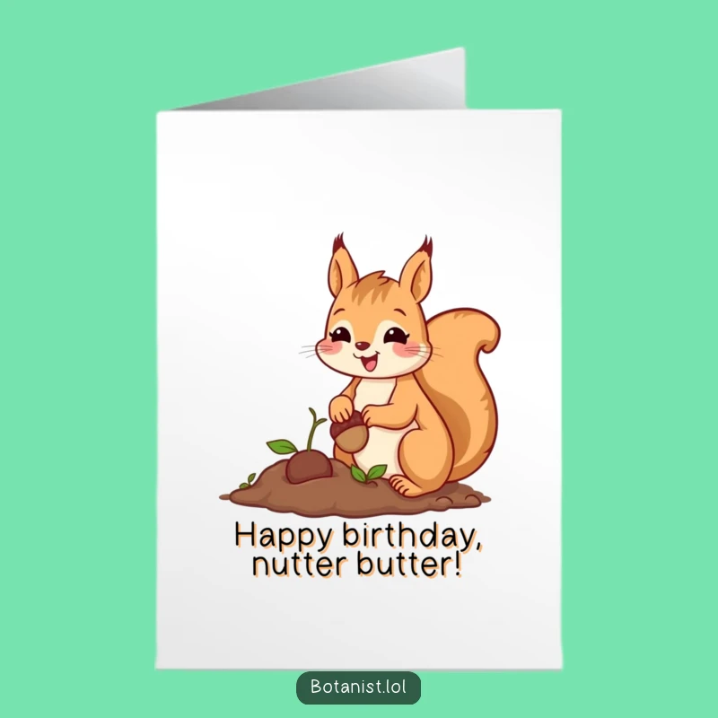 Free Printable Squirrel Birthday Card - DIY Downloadable Gift for Gardeners