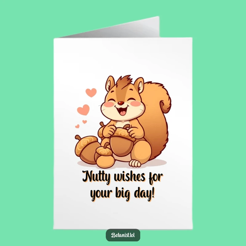 Giggling Squirrel Happy Birthday Free Printable Greeting Card - Funny Acorn Downloadable Gift