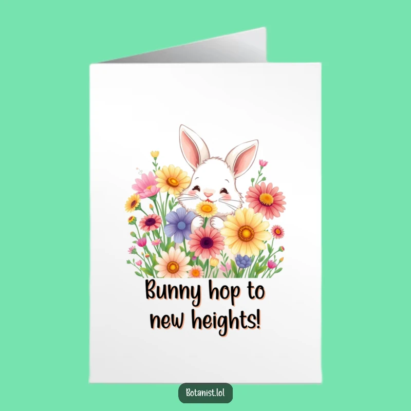 Free Printable Bunny Wildflower Congrats Card: Funny Downloadable Gift for New Beginnings