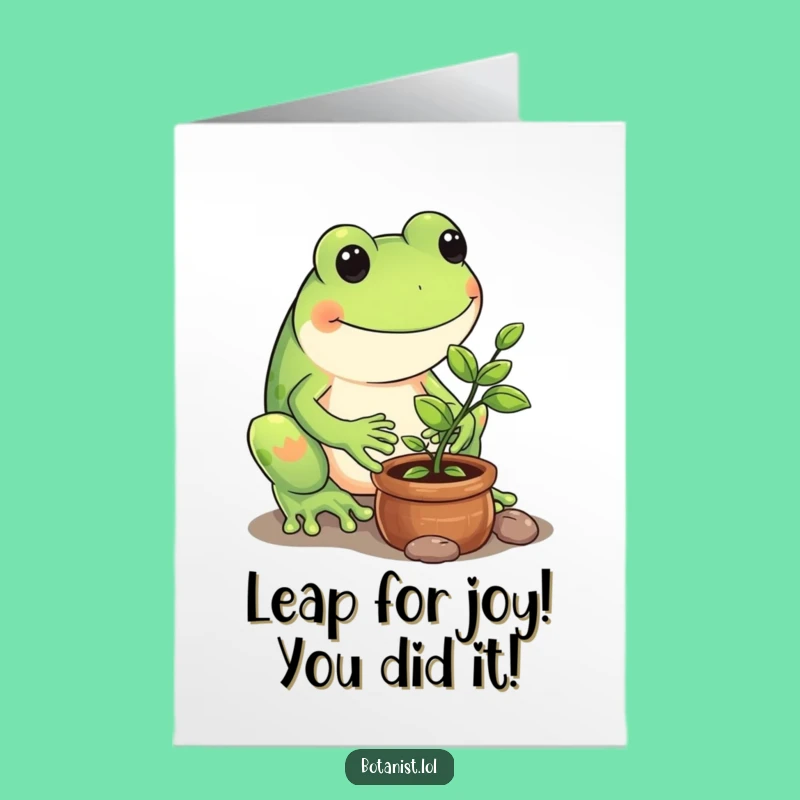 Free Printable Congrats Card: Frog's New Growth, Success, Hilarious Downloadable Gift