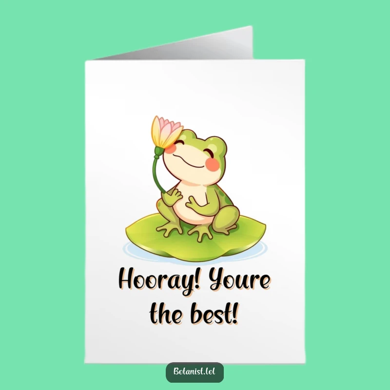 Free Printable Frog Lilypad Congrats Card - Funny Downloadable Gift