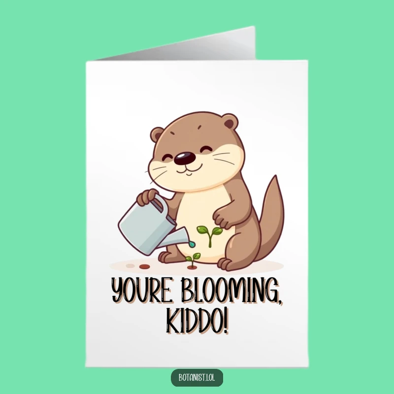 Free Printable Otter Card: Funny Downloadable for New Beginnings
