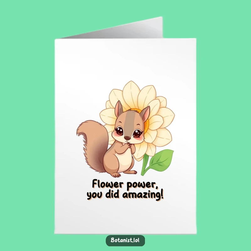 Free Printable Squirrel Congrats Card: Funny Explorer for Big Discoveries