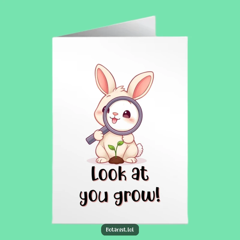 Free Printable Congrats Card: Rabbit Sprout Study, Humorous Downloadable Gift