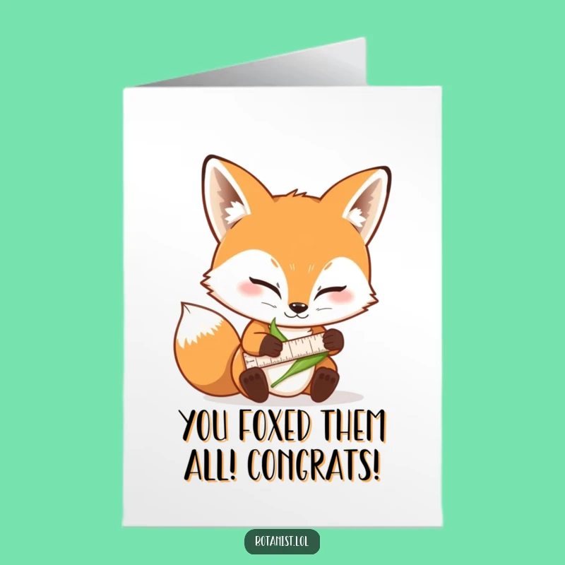 Free Printable Congratulations Card: Fox's Focus for Your Big Achievement