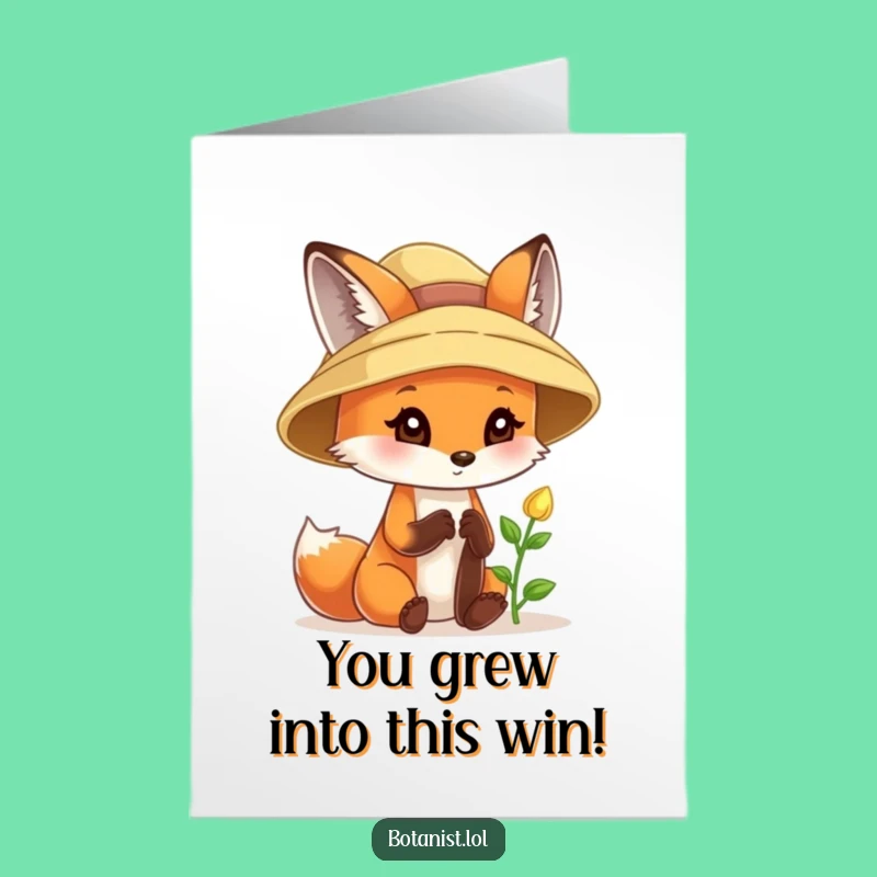 Free Printable Congrats Card: Fox & Sprout - New Beginnings Downloadable Gift