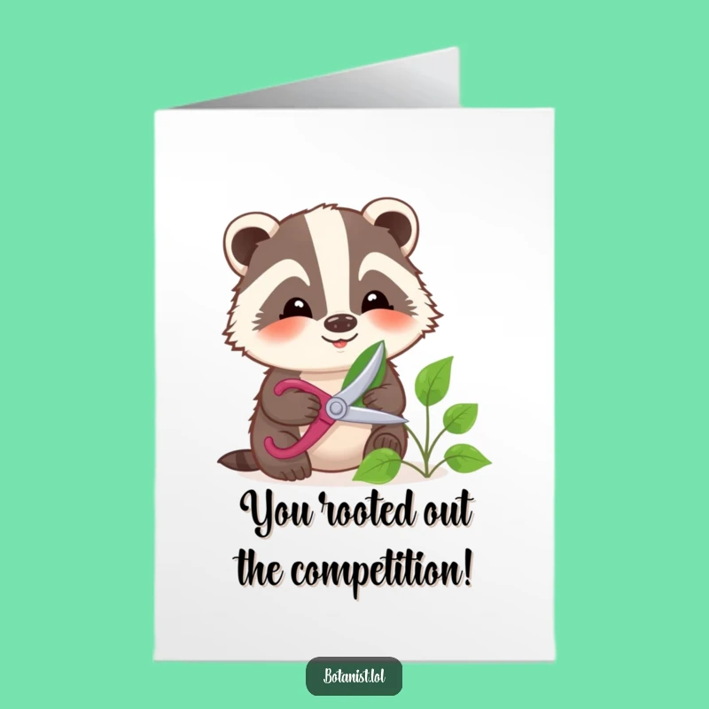 Free Printable Congrats Card: Badger Garden Success, Downloadable Achievement
