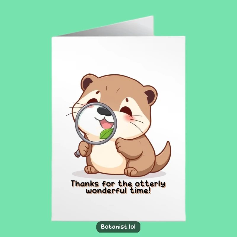 Delighted Otter Thank You Free Printable Card - Funny Magnifying Downloadable Gift